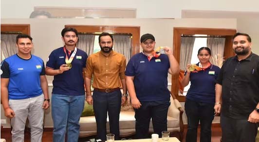 Read more about the article ਖੇਡ ਮੰਤਰੀ ਮੀਤ ਹੇਅਰ ਵੱਲੋਂ ਕ੍ਰਿਕਟਰ ਹਰਲੀਨ ਦਿਓਲ ਅਤੇ ਜੂਨੀਅਰ ਵਿਸ਼ਵ ਕੱਪ ਮੈਡਲ ਜੇਤੂ ਨਿਸ਼ਾਨੇਬਾਜ਼ਾਂ ਨਾਲ ਮੁਲਾਕਾਤ