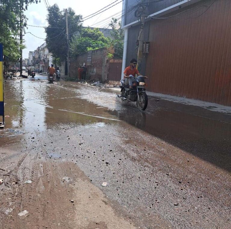 Read more about the article ਤੇਜਮੋਹਨ ਨਗਰ ਸੜਕ ’ਤੇ ਜਮ੍ਹਾ ਪਾਣੀ ਬੀਮਾਰੀ ਨੂੰ ਸੱਦਾ ਦੇ ਰਿਹਾ