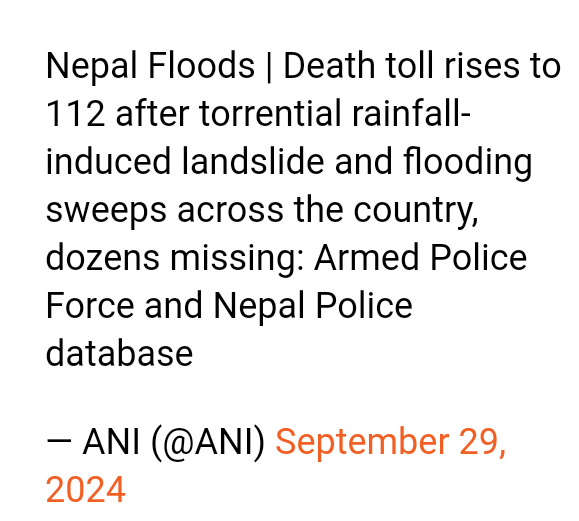 Read more about the article ਨੇਪਾਲ ‘ਚ ਹੜ੍ਹ ਤੇ ਲੈਂਡਸਲਾਈਡ ਨੇ ਤਬਾਹੀ ਮਚਾਈ, 112 ਲੋਕਾਂ ਦੀ ਮੌਤ