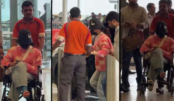 Read more about the article मास्क से मुंह छिपाकर एयरपोर्ट पर लंगड़ाती दिखीं पुष्पा की ‘श्रीवल्ली’