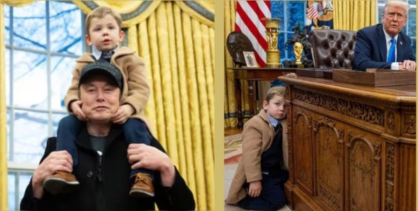 Read more about the article एलन मस्क के बेटे ने ट्रंप के 52 लाख के टेबल में पोंछ दी नाक