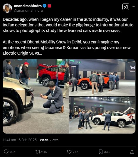 Read more about the article आनंद महिंद्रा ने माइक्रो-ब्लॉगिंग साइट एक्स पर एक इमोशनल पोस्ट शेयर की