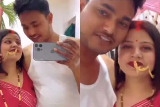 Read more about the article ਵਿਆਹ ਦੀ ਰਾਤ ਲਾੜਾ-ਲਾੜੀ ਰੋਮਾਂਸ ਕਰਦੇ ਸ਼ੇਅਰ ਕੀਤੀ ਸੁਹਾਗਰਾਤ ਦੀ ਵੀਡੀਓ,