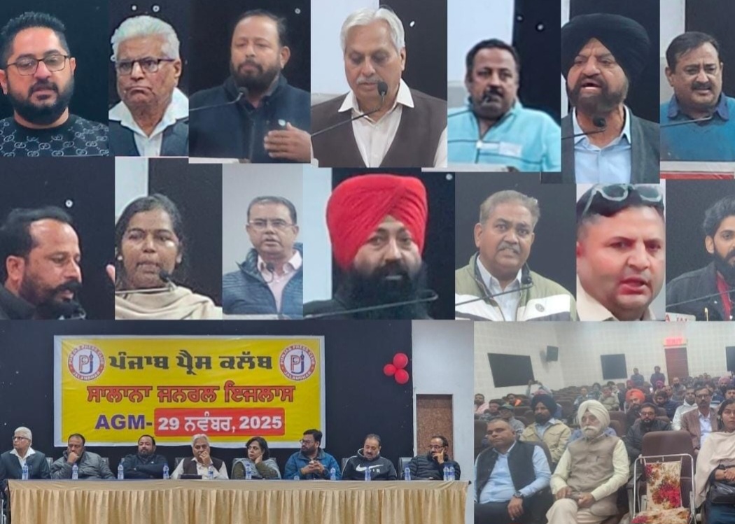 You are currently viewing ਪੰਜਾਬ ਪ੍ਰੈੱਸ ਕਲੱਬ ਦੇ ਸਲਾਨਾ ਇਜਲਾਸ ਵਿਚ ਪੱਤਰਕਾਰਾਂ ਨੇ ਪ੍ਰਗਟ ਕੀਤੀ ਚਿੰਤਾ